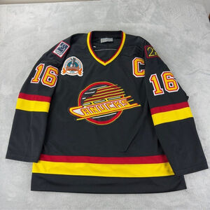 VTG CCM Men's Sz 50 EU 1994 Stanley Cup Finals Trevor Linden Jersey Fight Strap